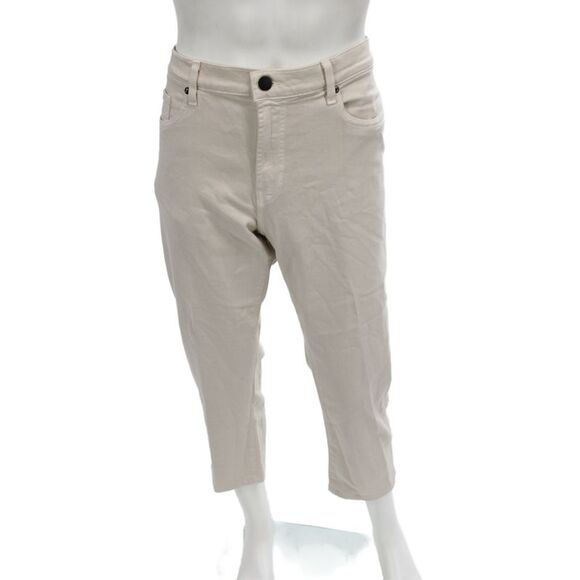 J Brand Denim - J Brand Womens Ankle Pants Beige Button Viscose Solid Size 38